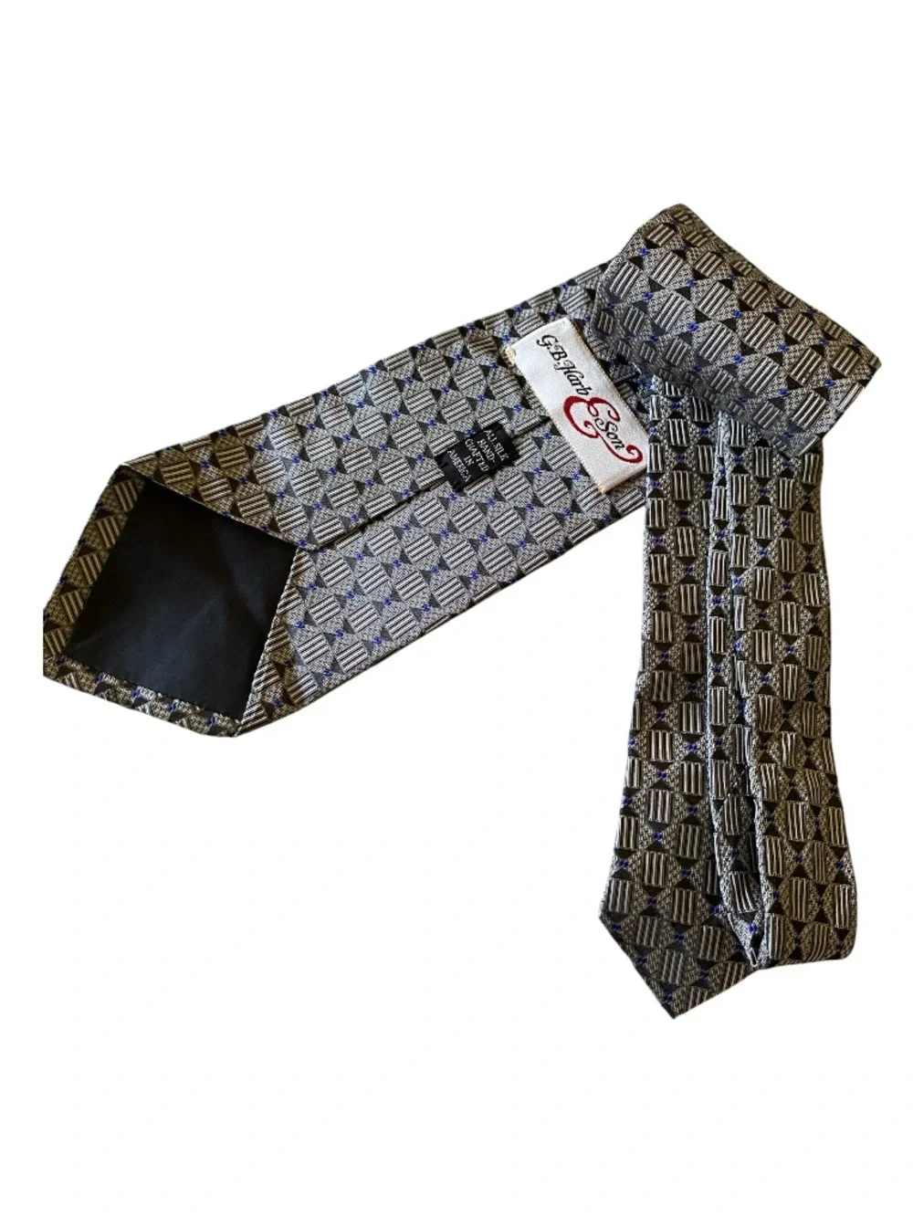 G.B. HARB & SON By J.Z.Richards All Silk HandMade USA Made Fine Clothier Necktie